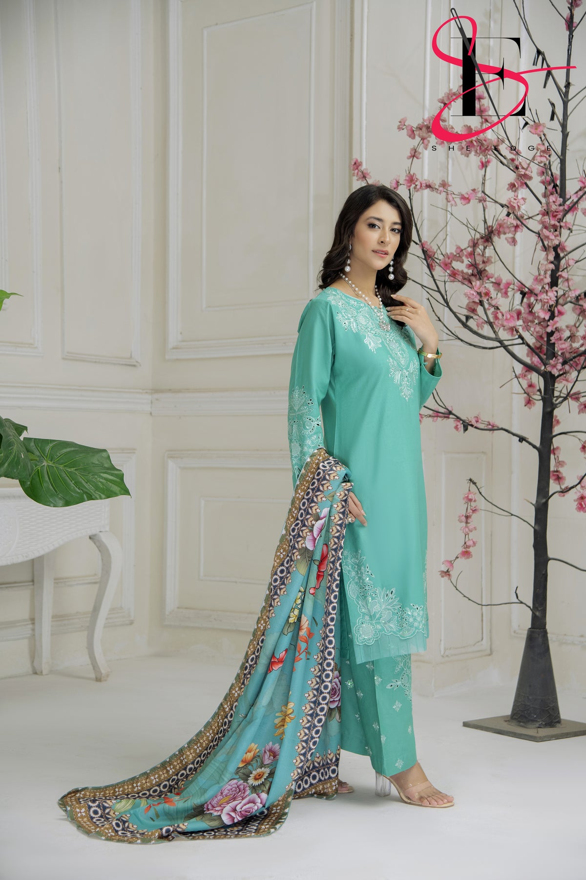 Three Piece Stitched Embroidered Suit - Winters 2024