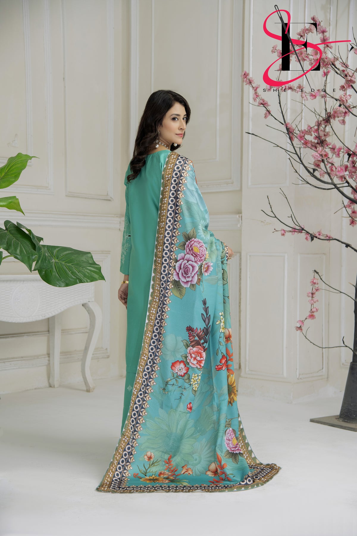 Three Piece Stitched Embroidered Suit - Winters 2024