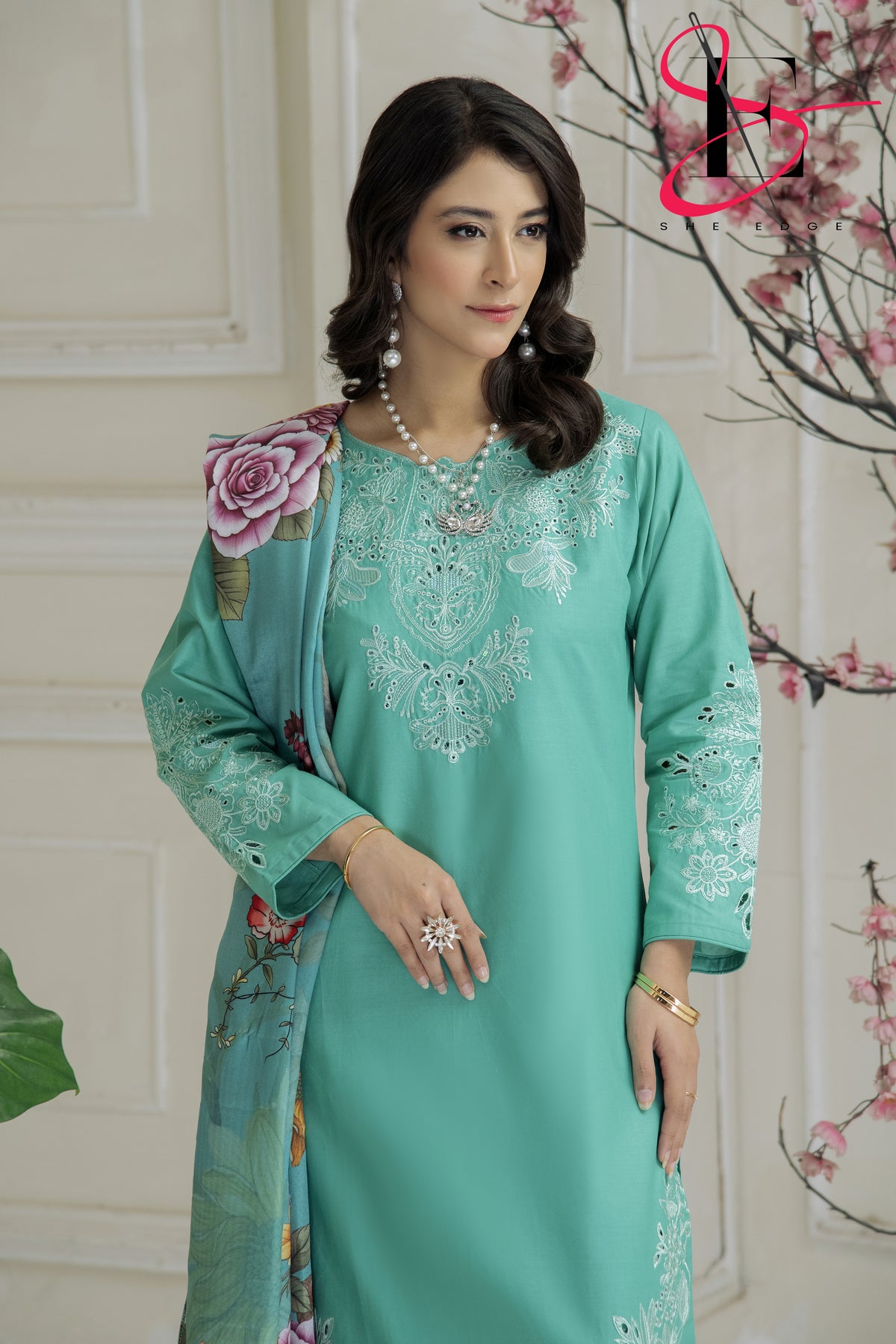 Three Piece Stitched Embroidered Suit - Winters 2024