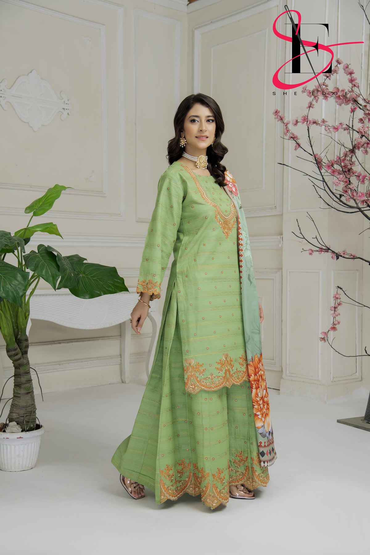 Three Piece Stitched Embroidered Suit - Winters 2024