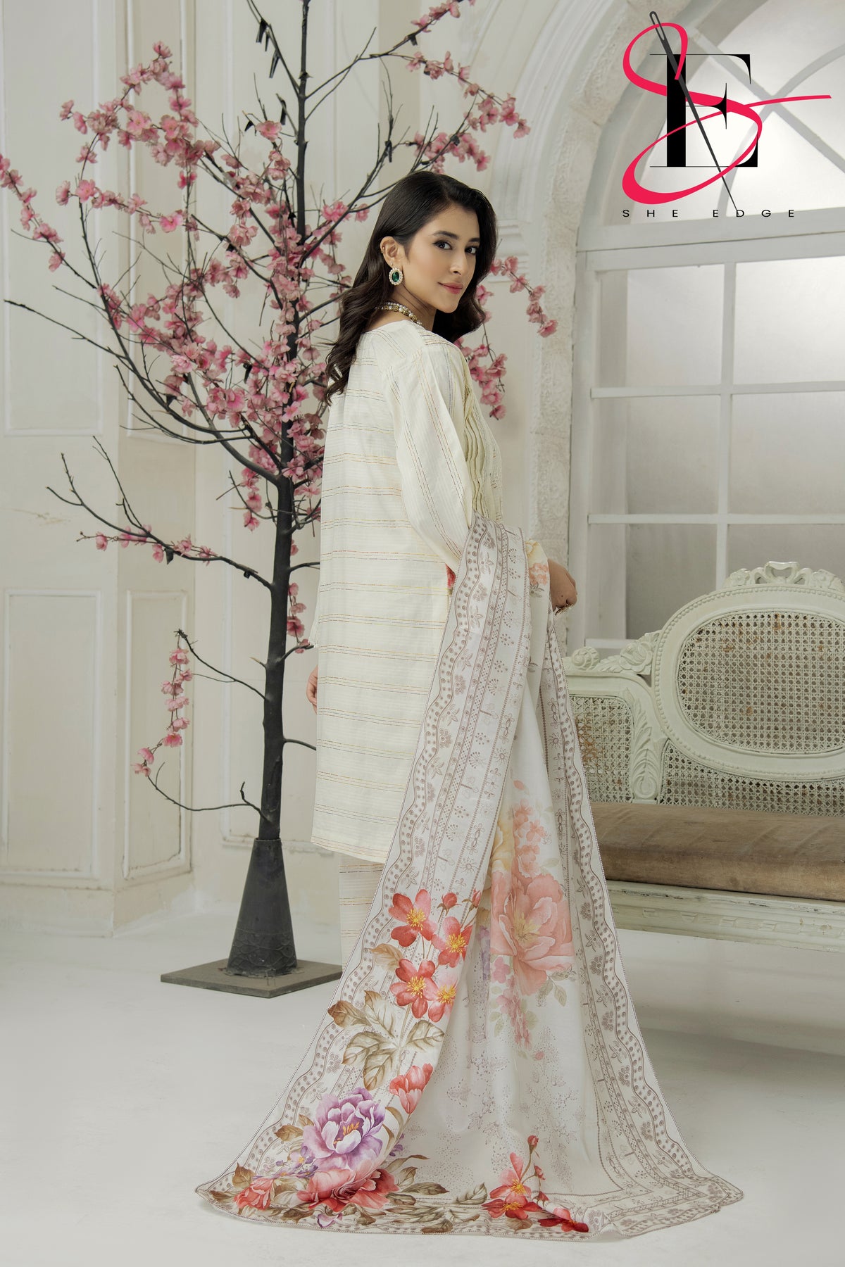 Three Piece Stitched Embroidered Suit - Winters 2024