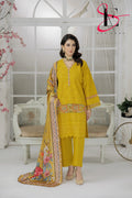 Three Piece Stitched Embroidered Suit - Winters 2024