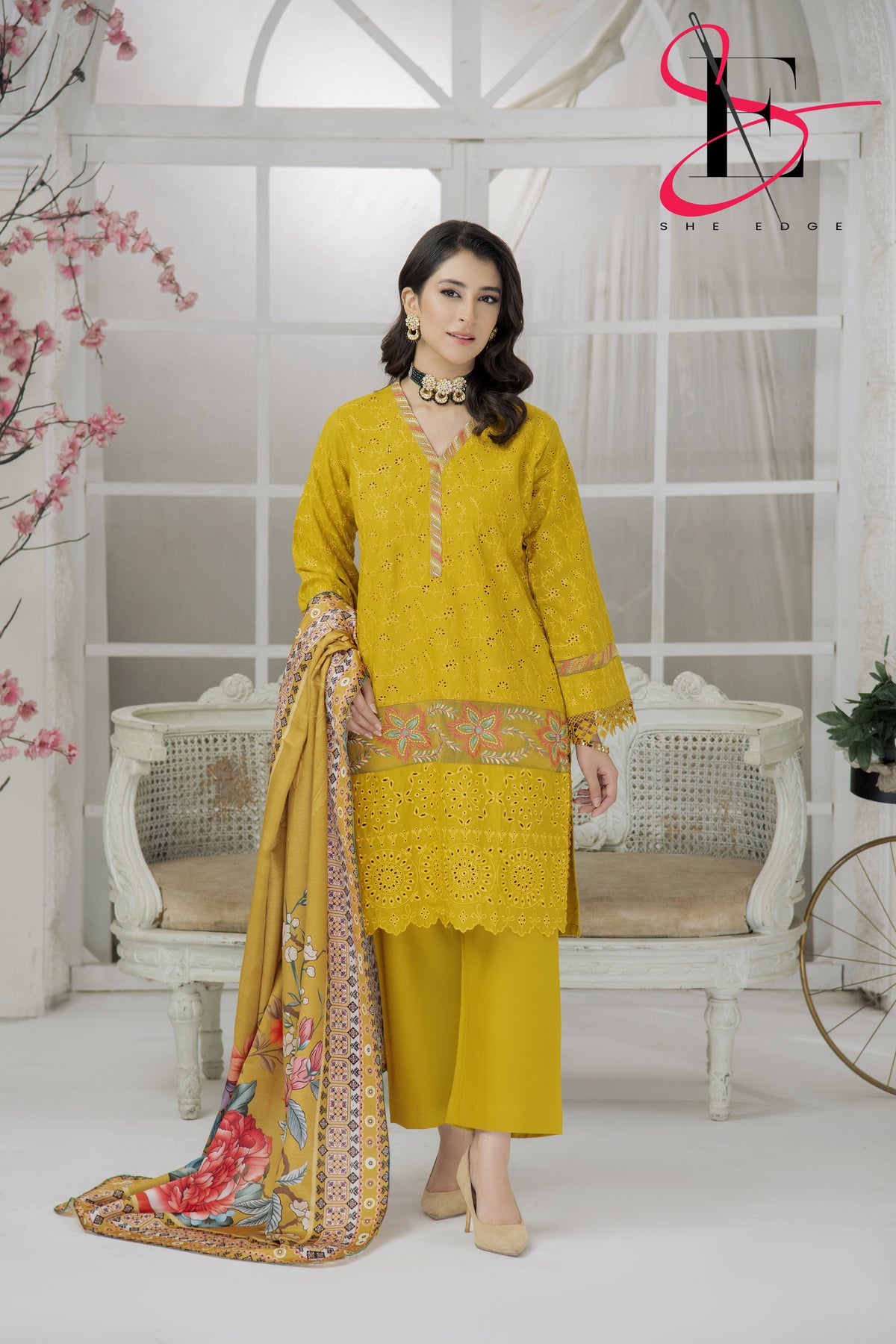 Three Piece Stitched Embroidered Suit - Winters 2024