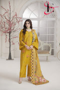 Three Piece Stitched Embroidered Suit - Winters 2024