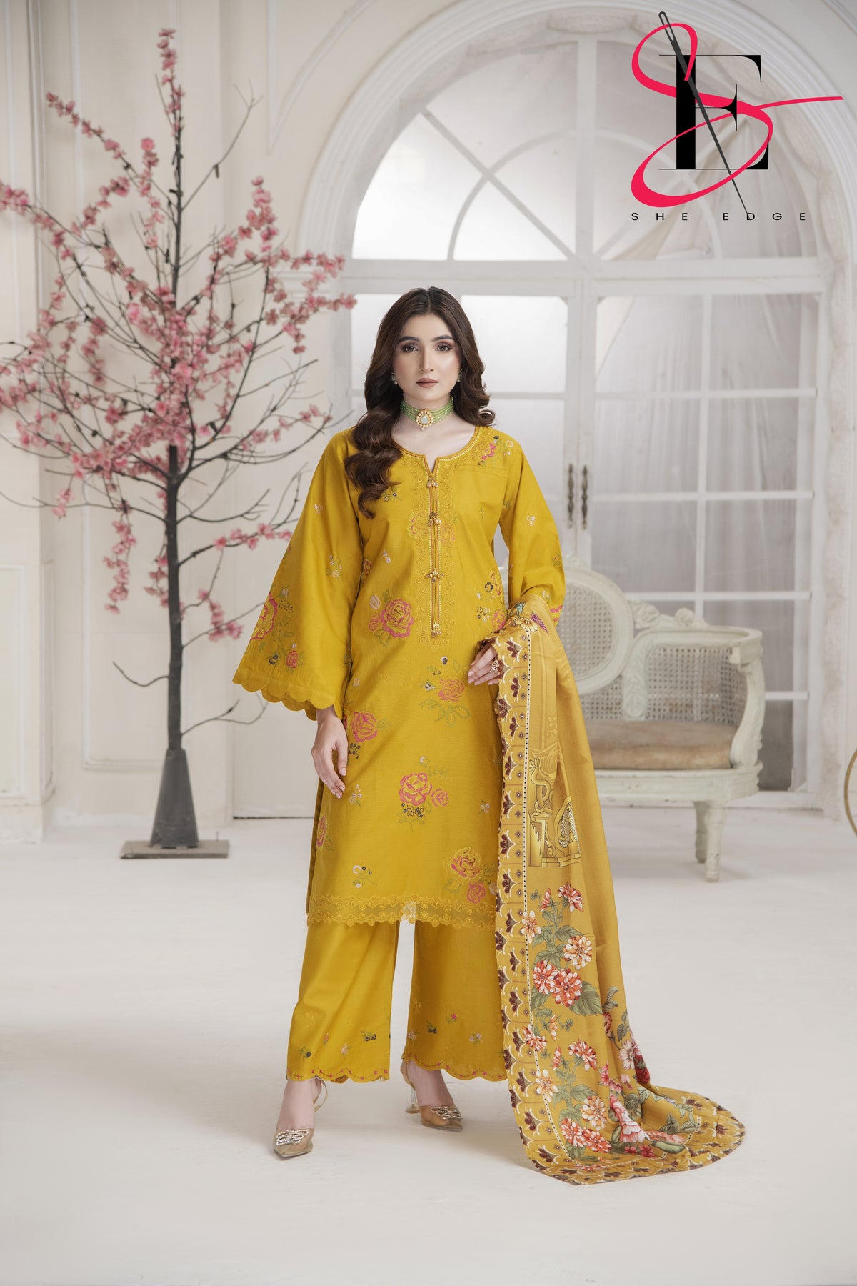 Three Piece Stitched Embroidered Suit - Winters 2024