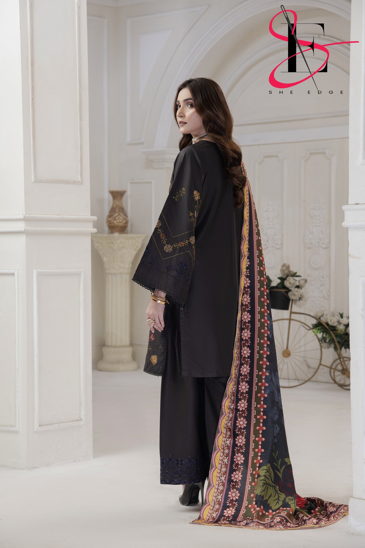 Three Piece Stitched Embroidered Suit - Winters 2024