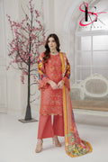 Three Piece Stitched Embroidered Suit - Winters 2024