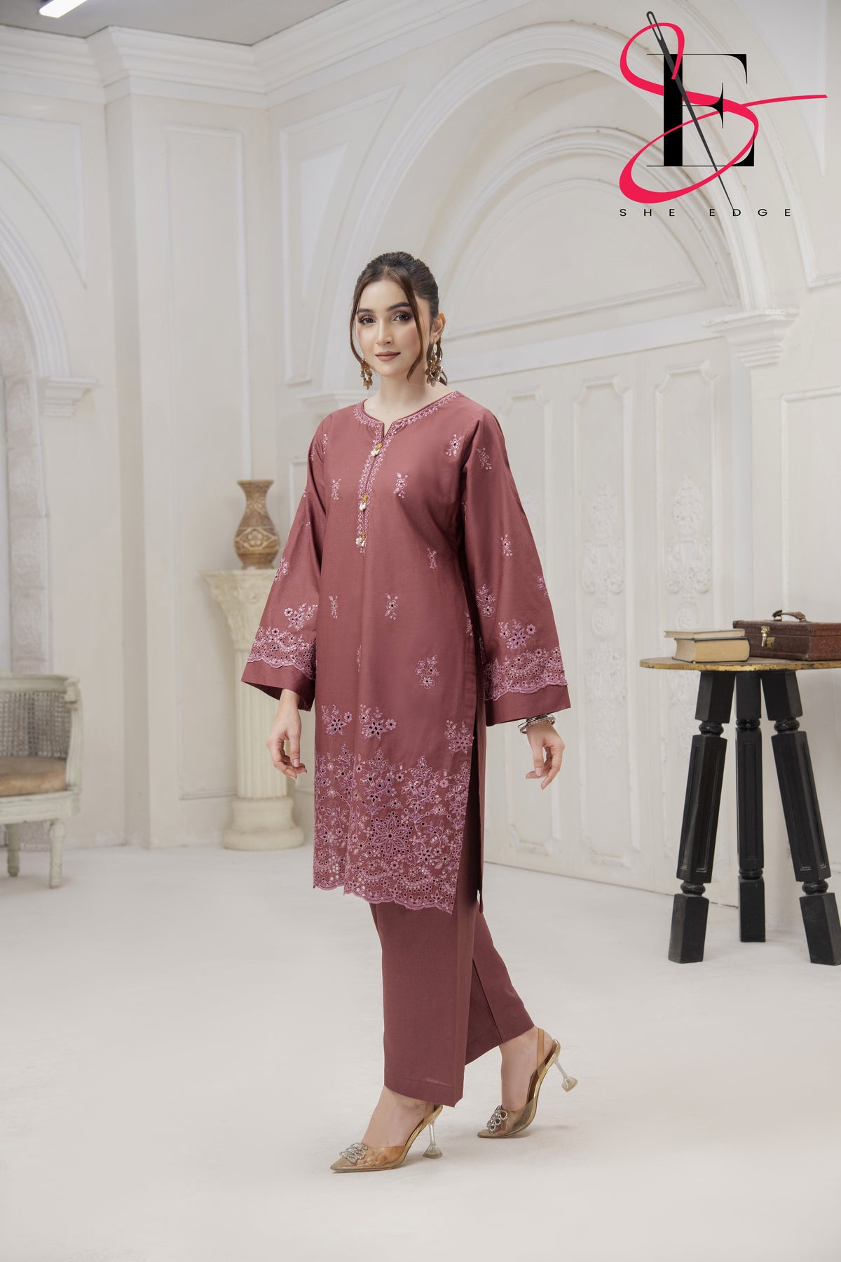 Two Piece Stitched Embroidered Suit -  Winters 2024