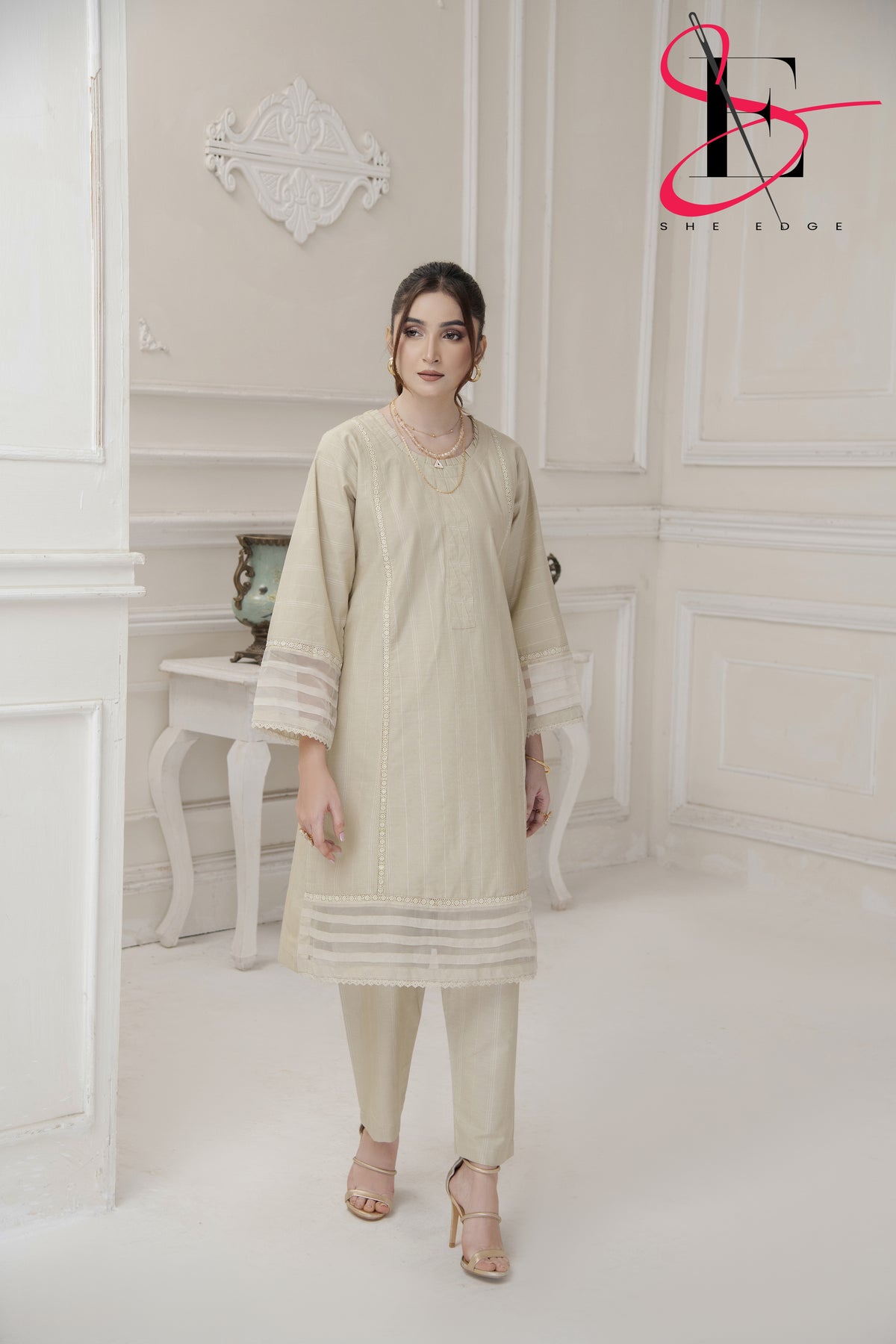 Two Piece Stitched Embroidered Suit -  Winters 2024