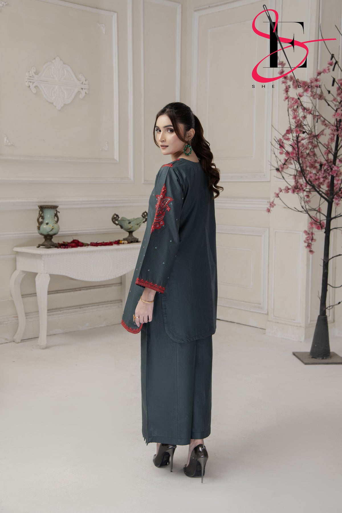 Two Piece Stitched Embroidered Suit -  Winters 2024