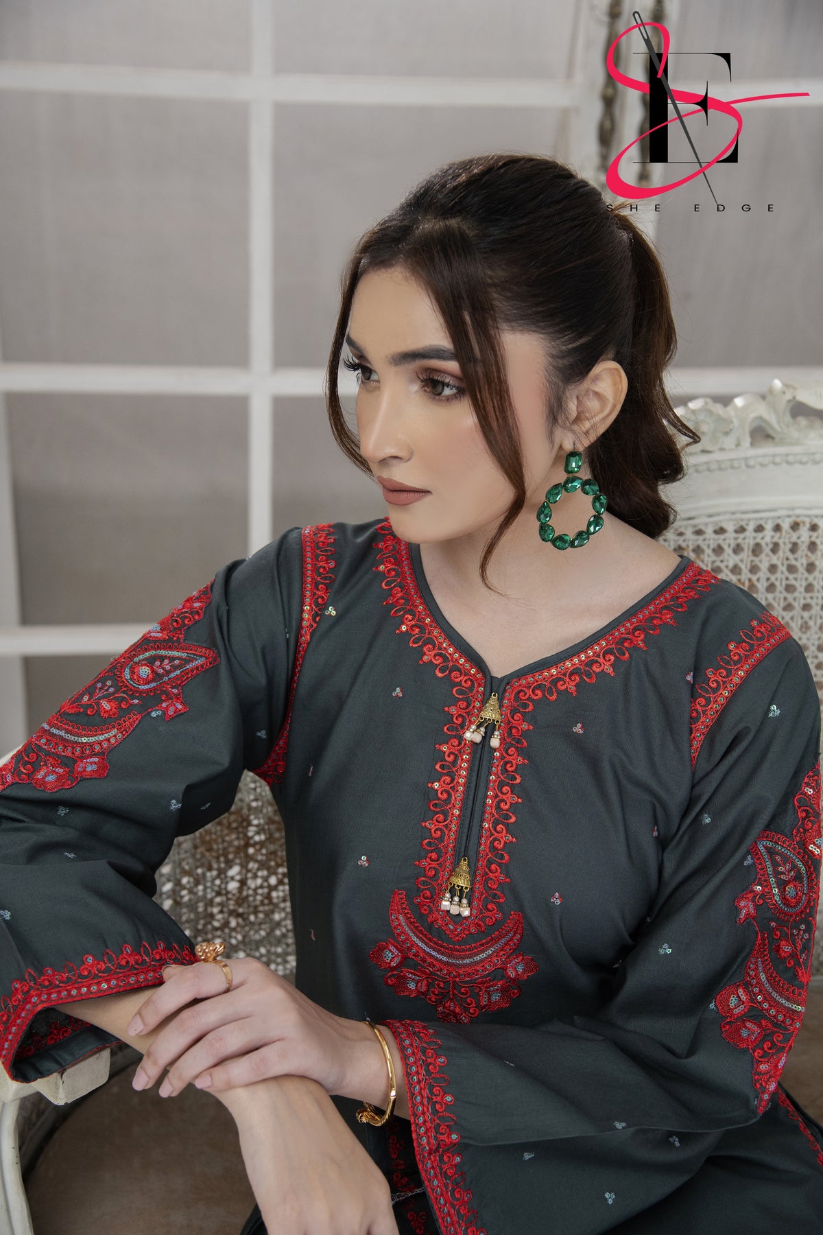 Two Piece Stitched Embroidered Suit -  Winters 2024