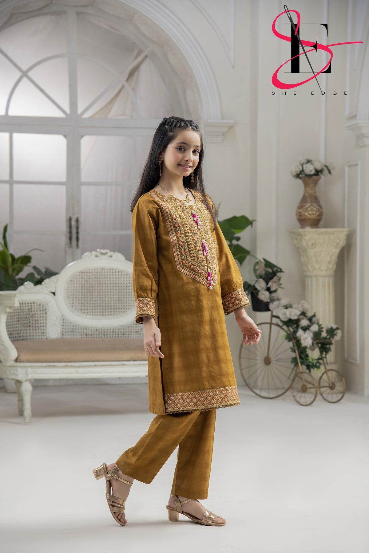 Two Piece Stitched Kids Embroidered Suit -  Winters 2024