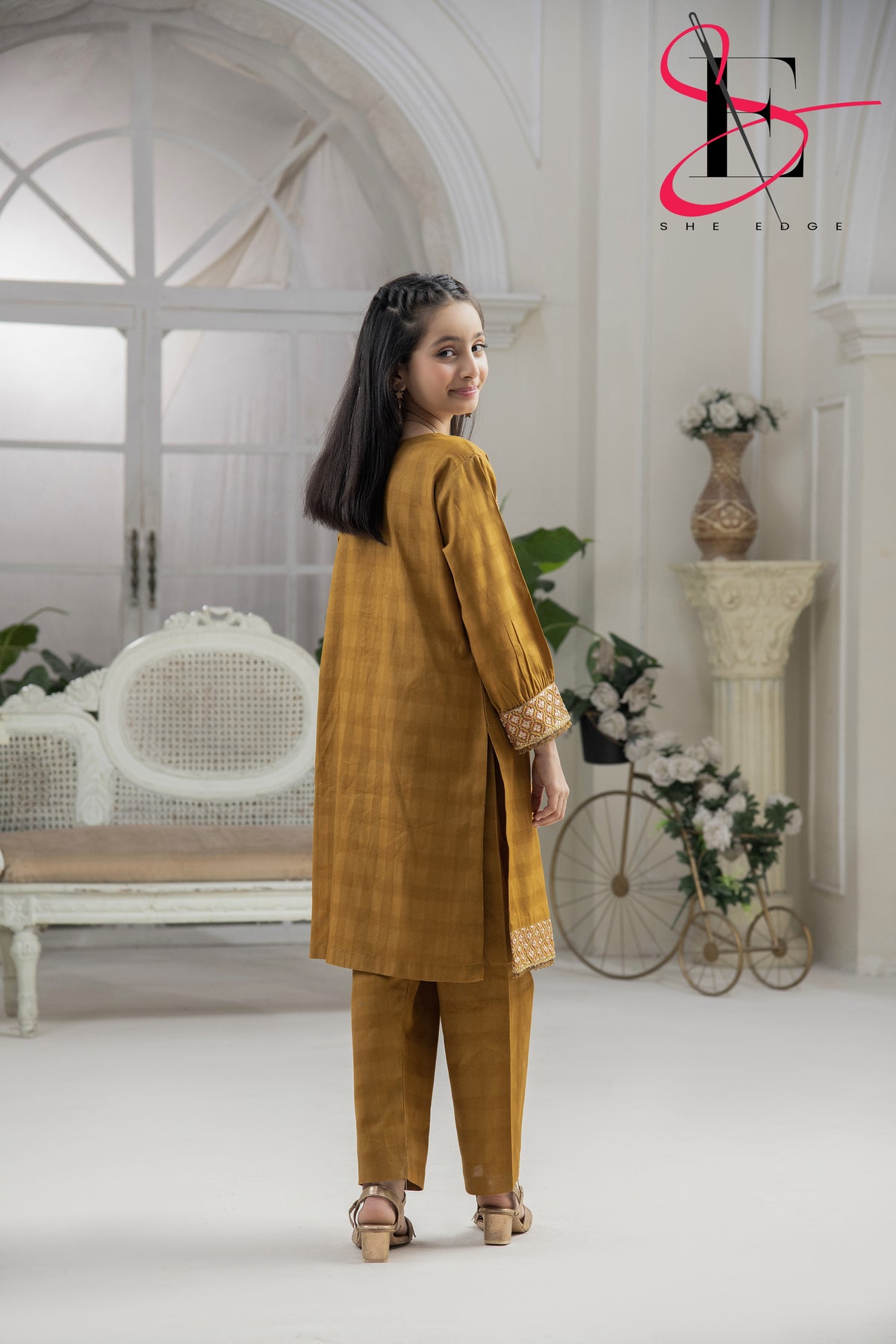 Two Piece Stitched Kids Embroidered Suit -  Winters 2024