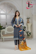 Three Piece Stitched Embroidered Suit - Winters 2024