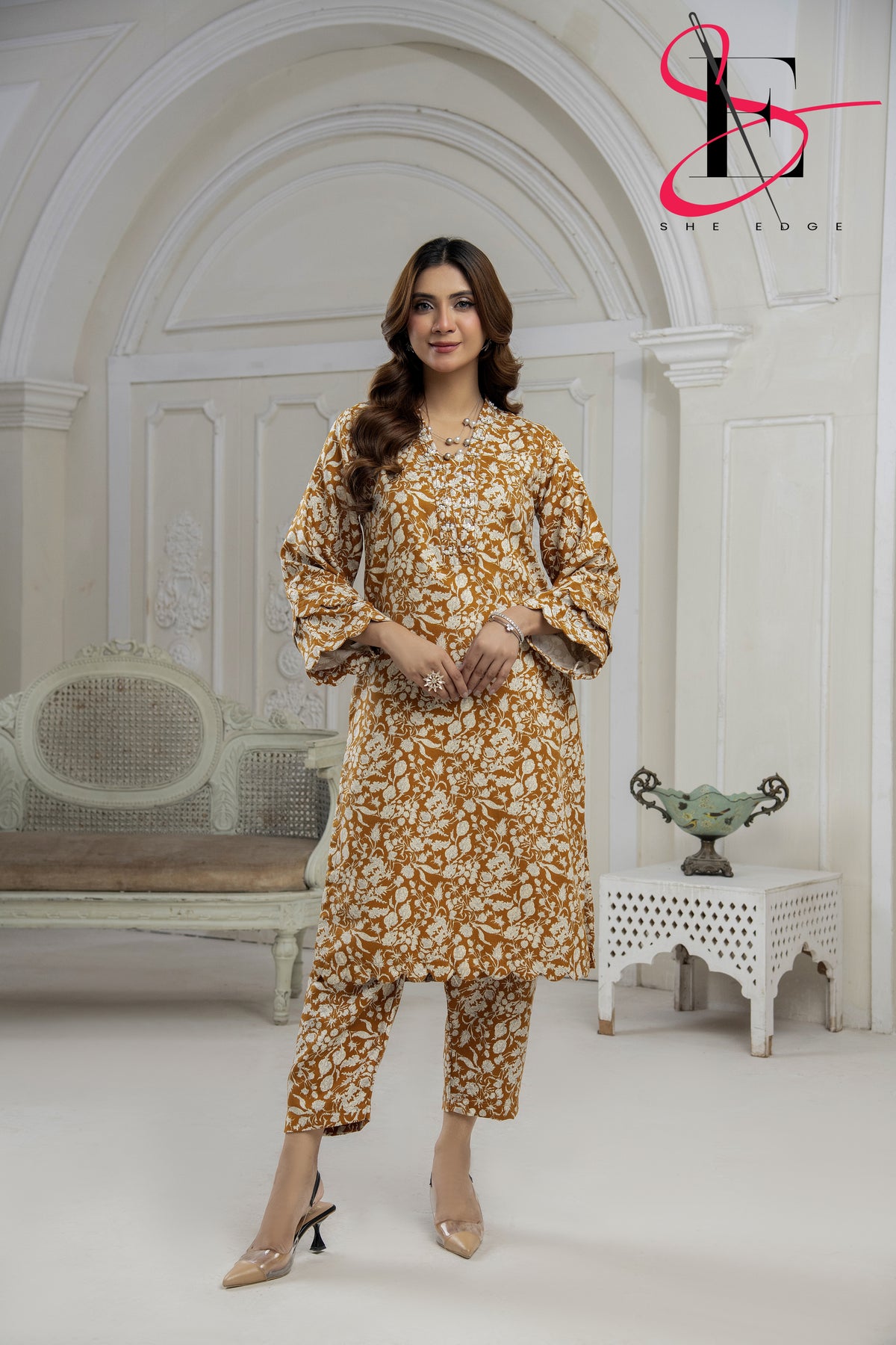 Soft Courtrai Digital Print Suit Two Pc