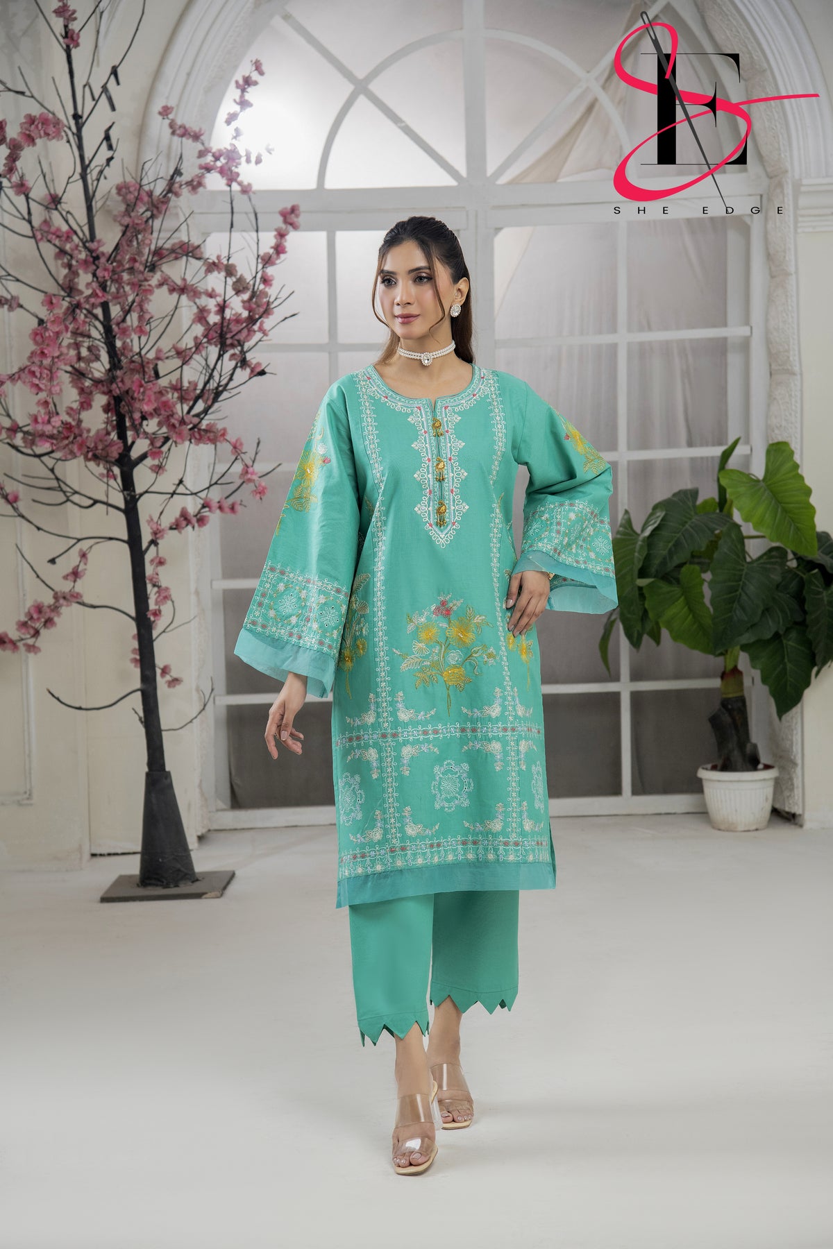 Two Piece Stitched Embroidered Suit -  Winters 2024