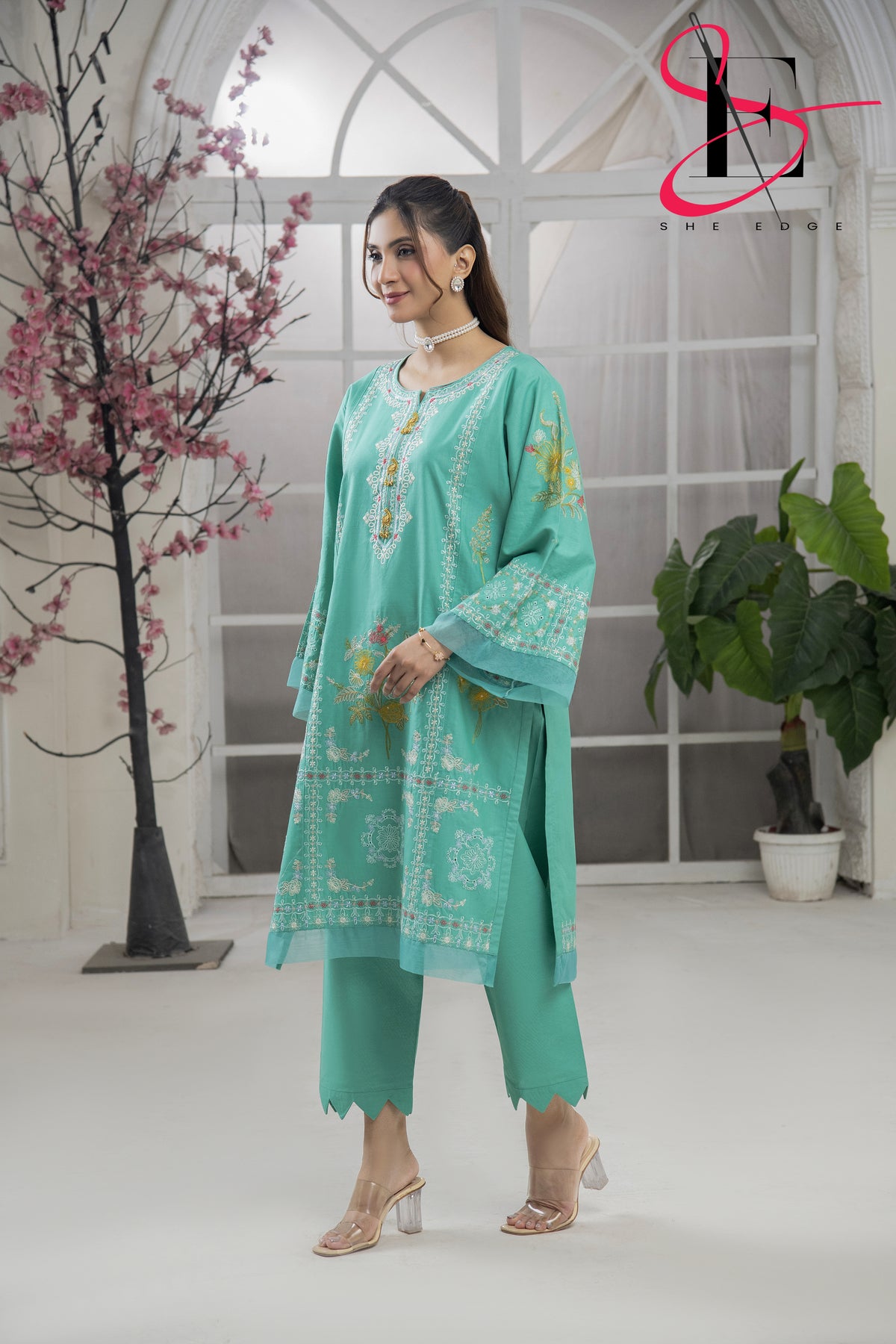 Two Piece Stitched Embroidered Suit -  Winters 2024