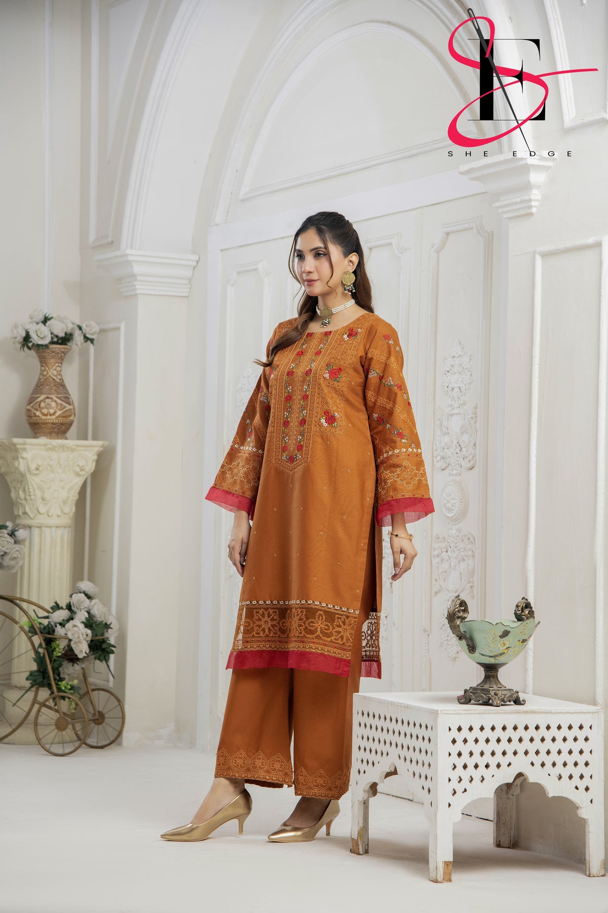 Two Piece Stitched Embroidered Suit -  Winters 2024