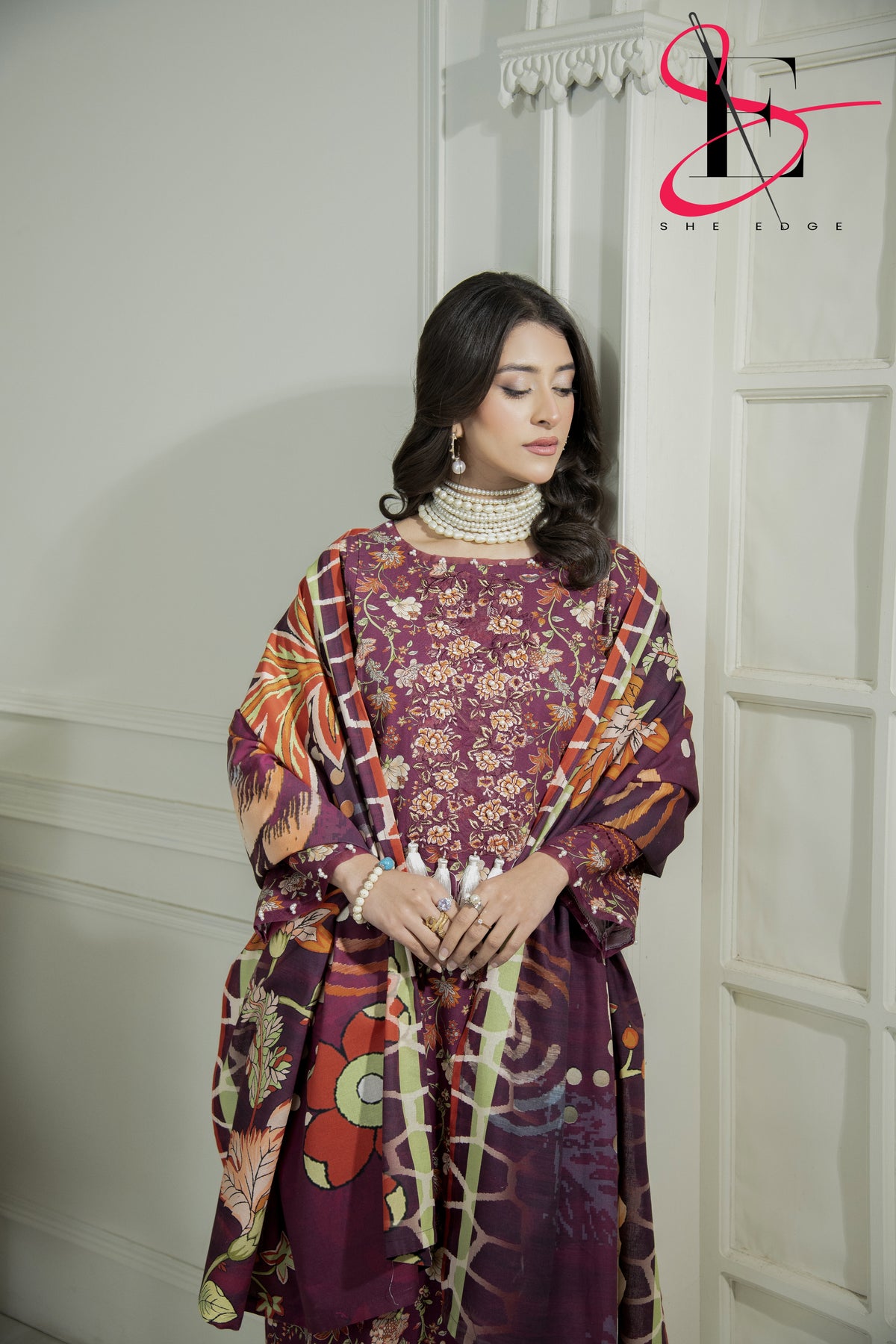 Three Piece Stitched Embroidered Suit - Winters 2024