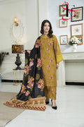 Three Piece Stitched Embroidered Suit - Winters 2024