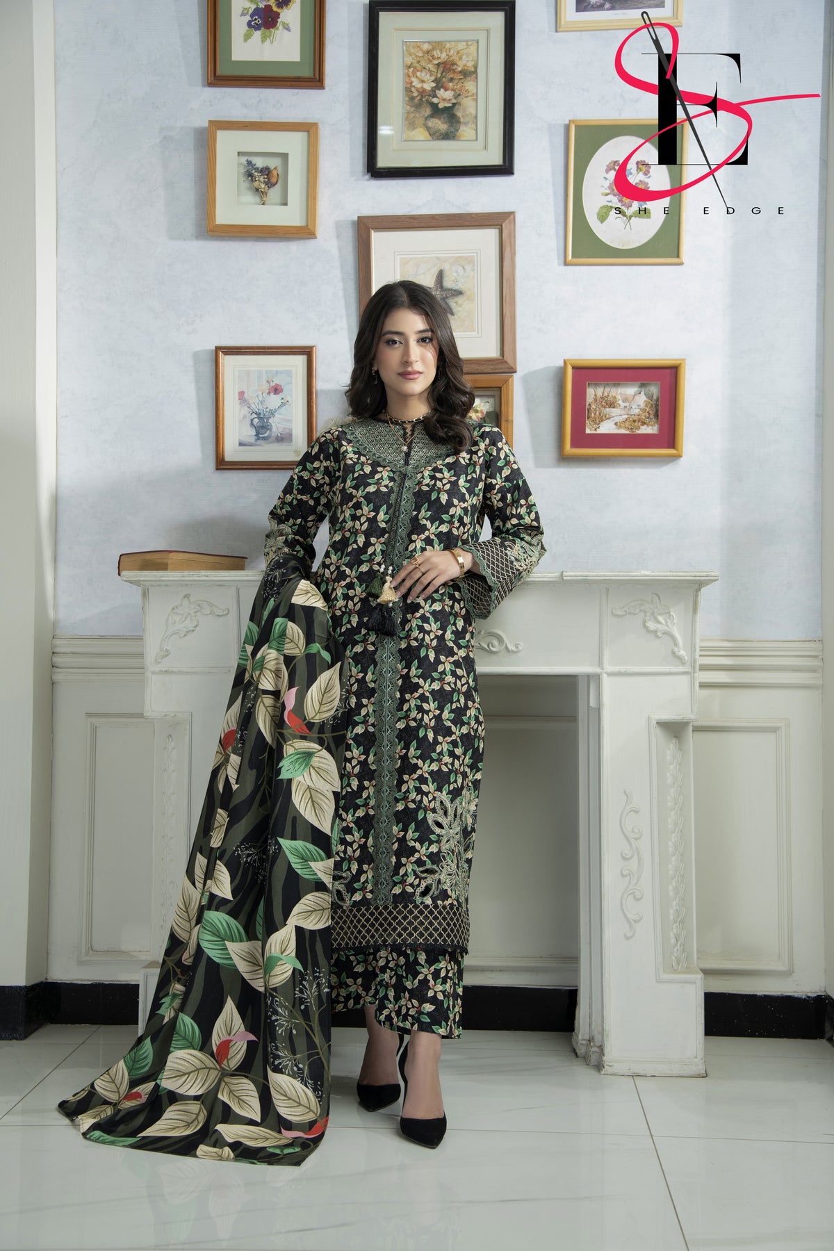 Three Piece Stitched Embroidered Suit - Winters 2024