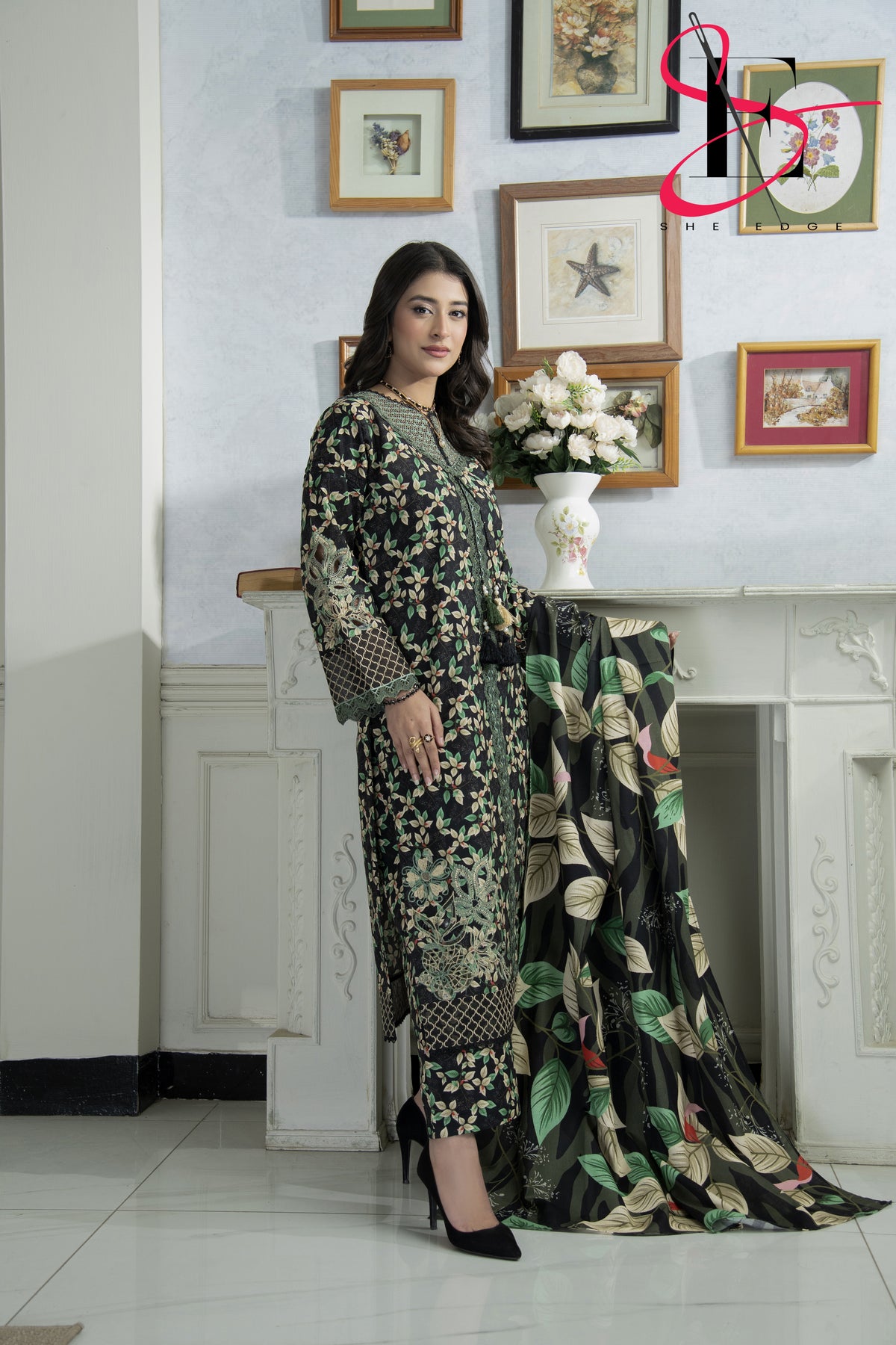 Three Piece Stitched Embroidered Suit - Winters 2024