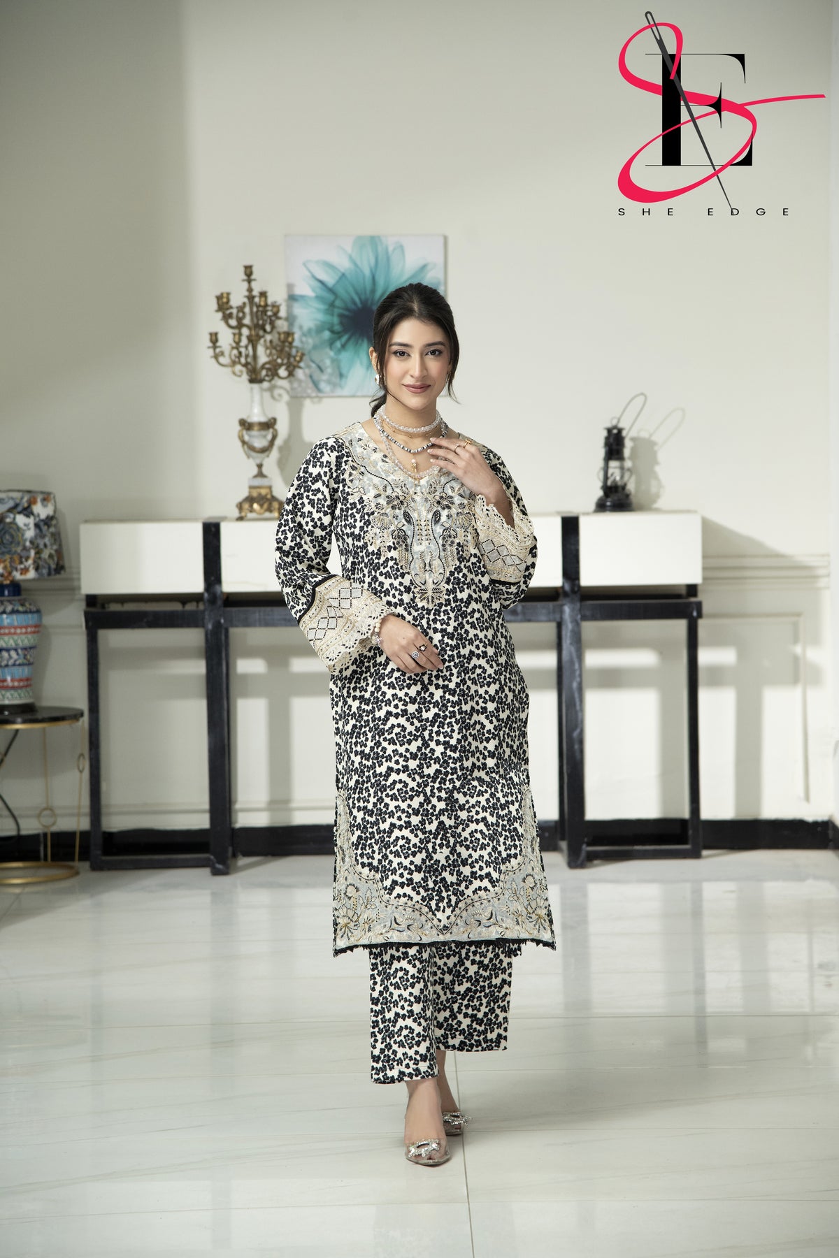 Two Piece Stitched Embroidered Suit -  Winters 2024