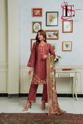 Three Piece Stitched Embroidered Suit - Winters 2024