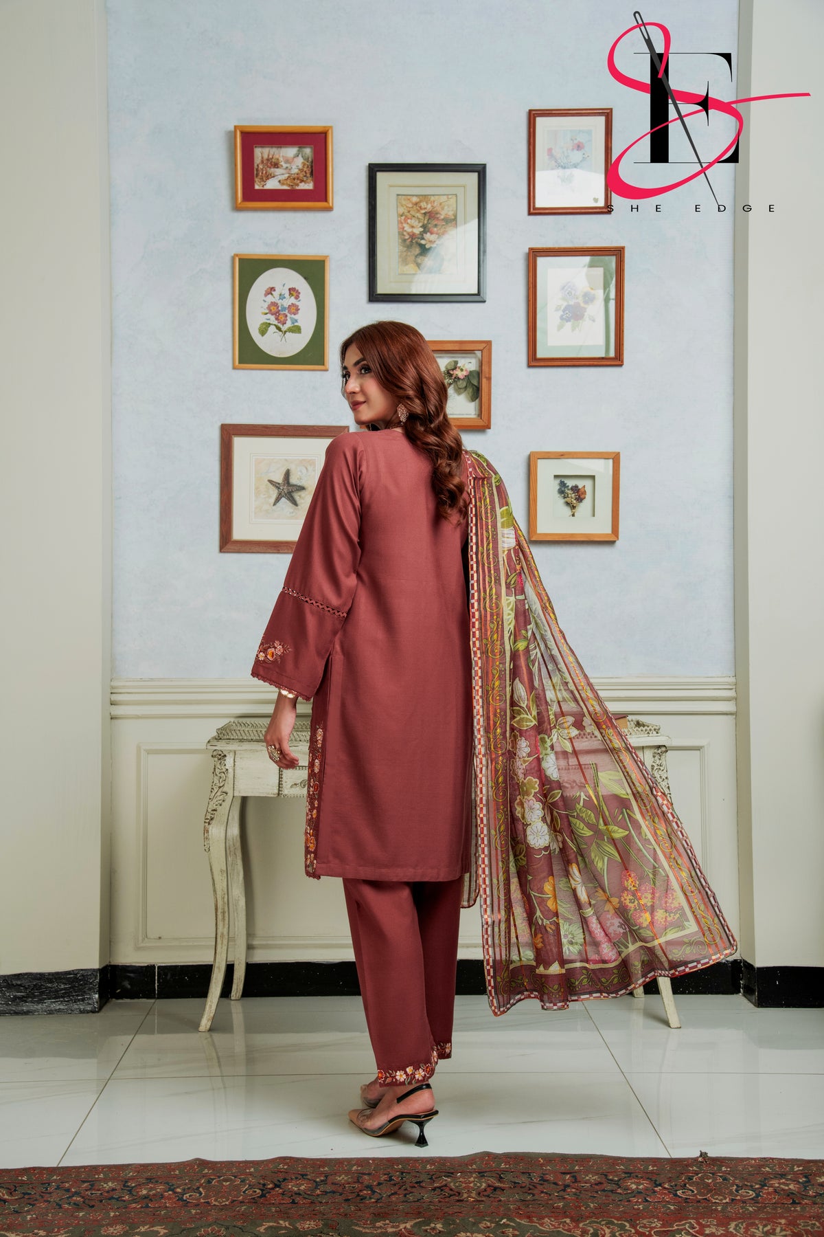 Three Piece Stitched Embroidered Suit - Winters 2024