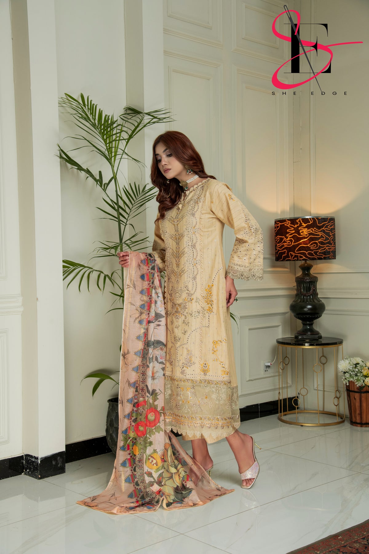 Three Piece Stitched Embroidered Suit - Winters 2024