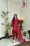 Three Piece Stitched Embroidered Suit - Winters 2024