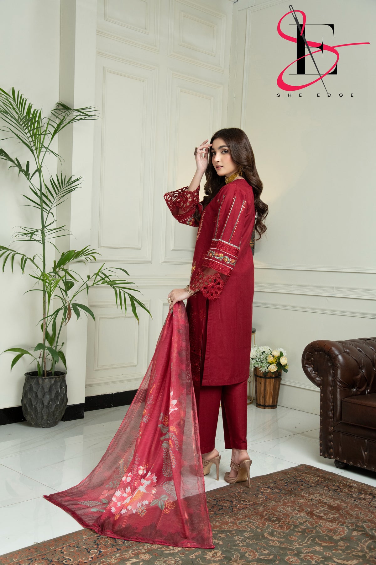 Three Piece Stitched Embroidered Suit - Winters 2024