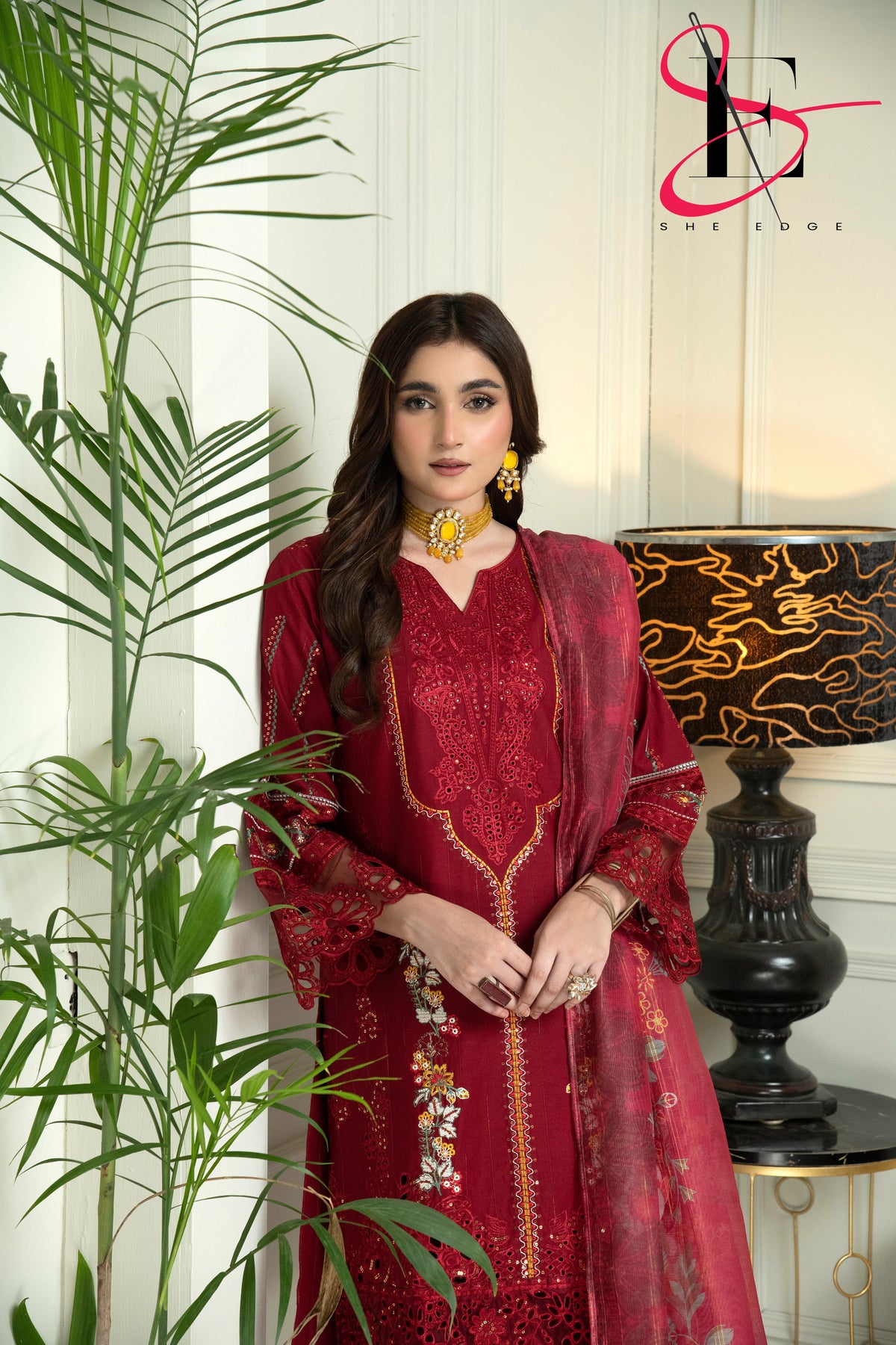 Three Piece Stitched Embroidered Suit - Winters 2024