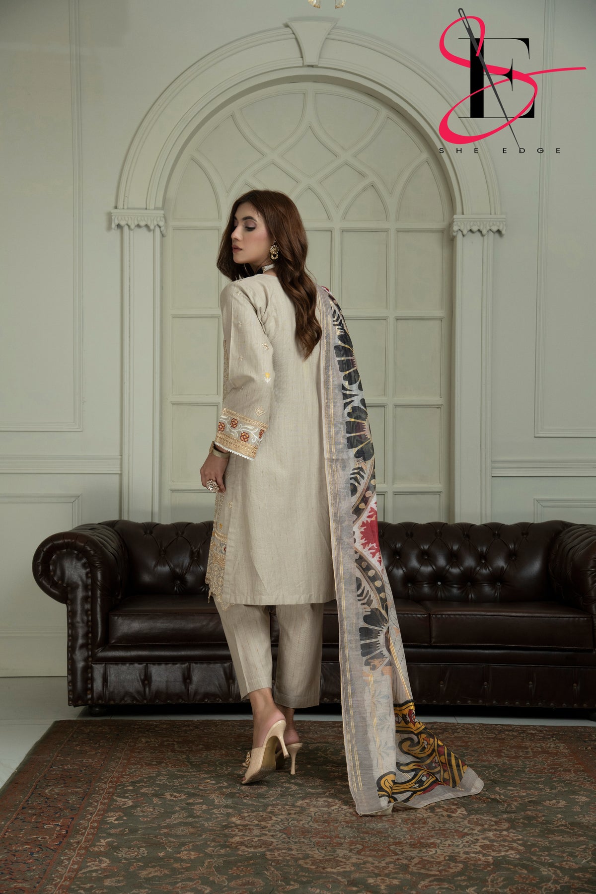 Three Piece Stitched Embroidered Suit - Winters 2024