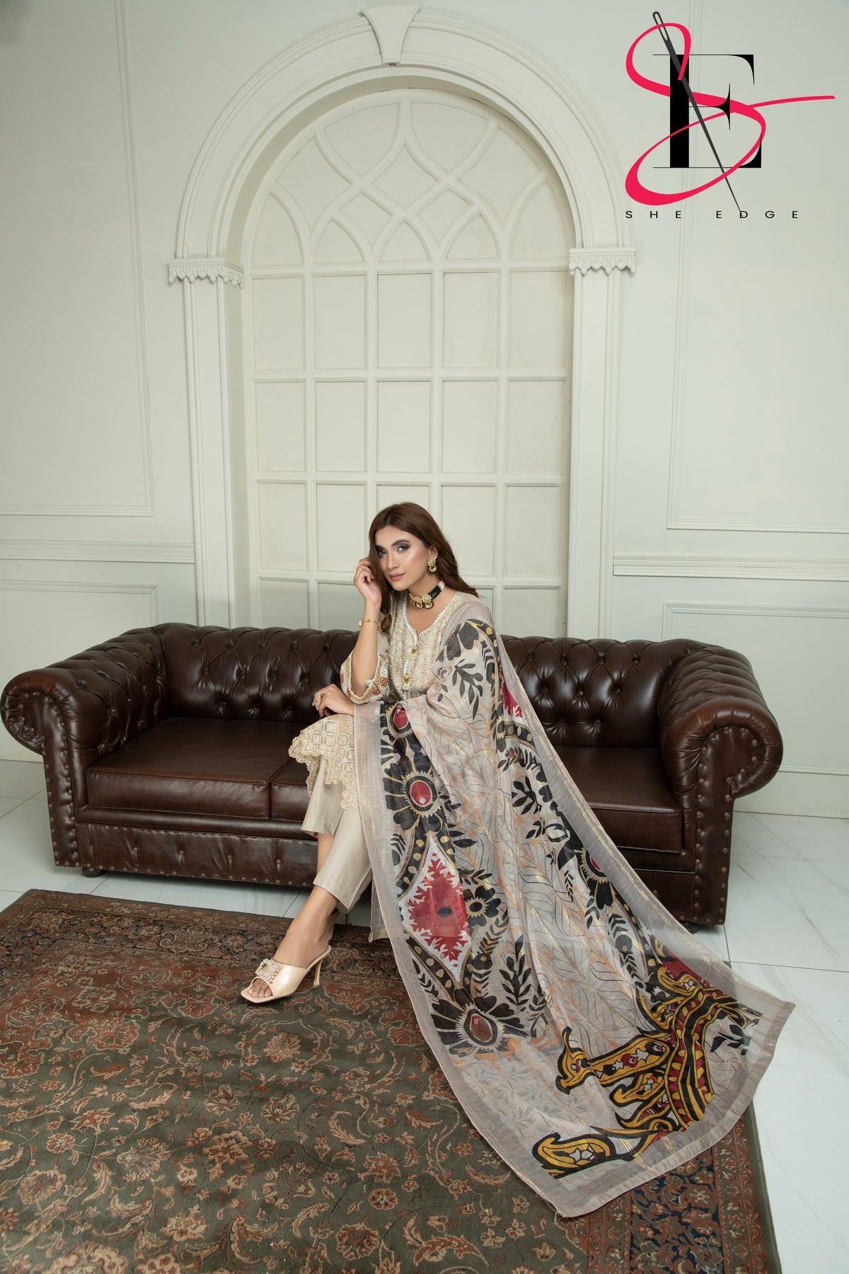 Three Piece Stitched Embroidered Suit - Winters 2024