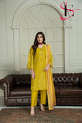 Three Piece Stitched Embroidered Suit - Winters 2024