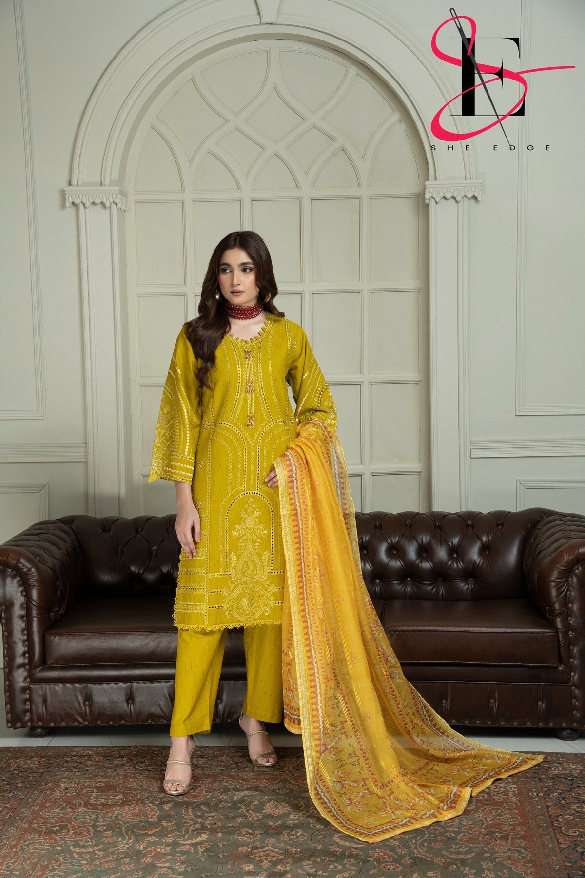 Three Piece Stitched Embroidered Suit - Winters 2024