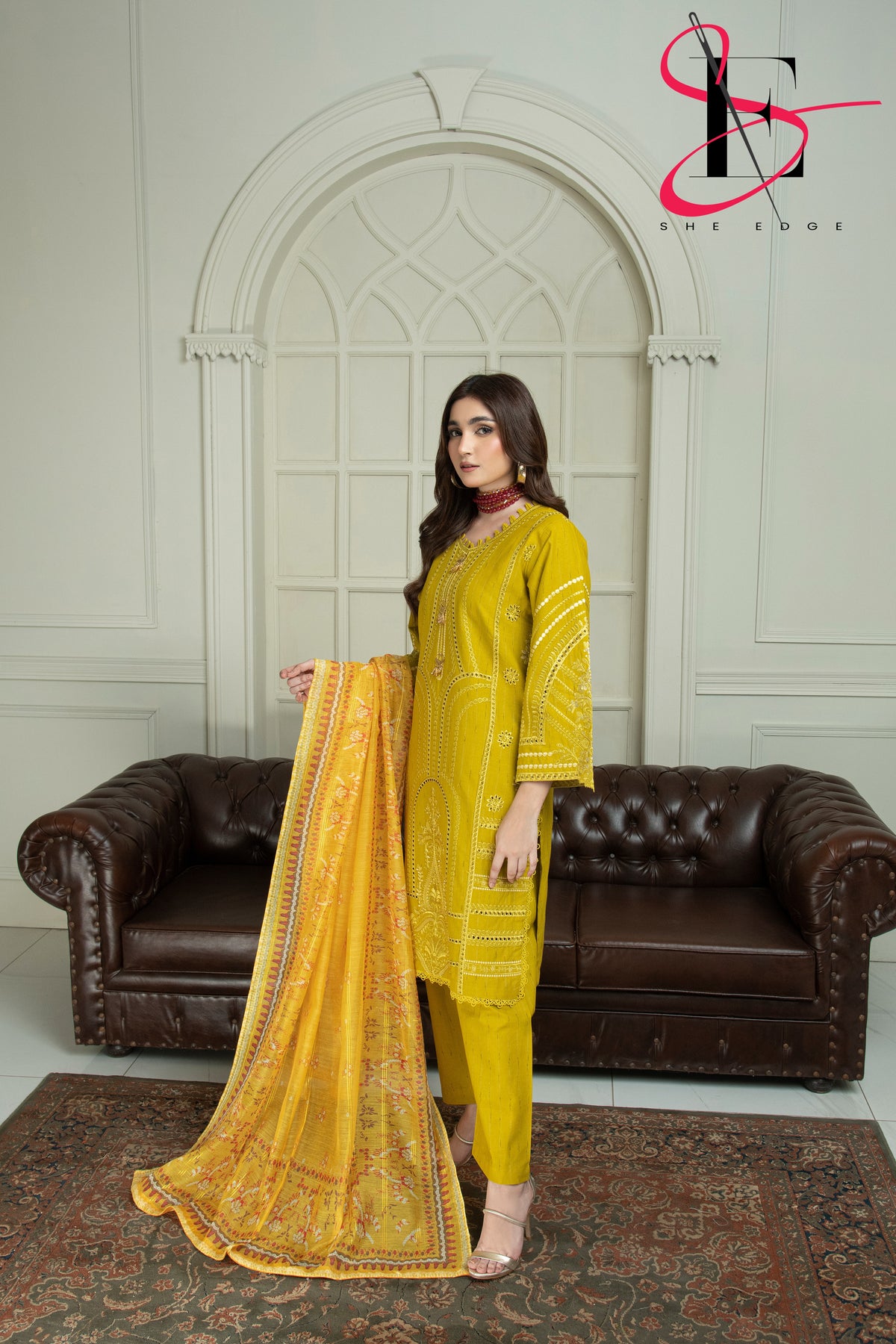 Three Piece Stitched Embroidered Suit - Winters 2024