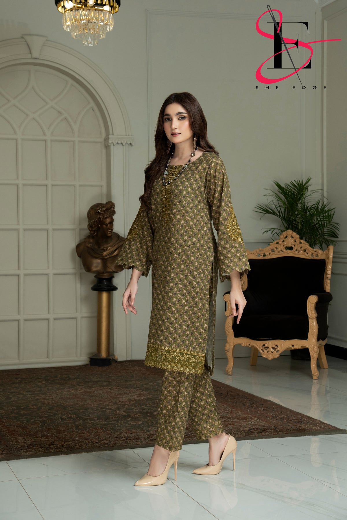 Two Piece Stitched Embroidered Suit -  Winters 2024