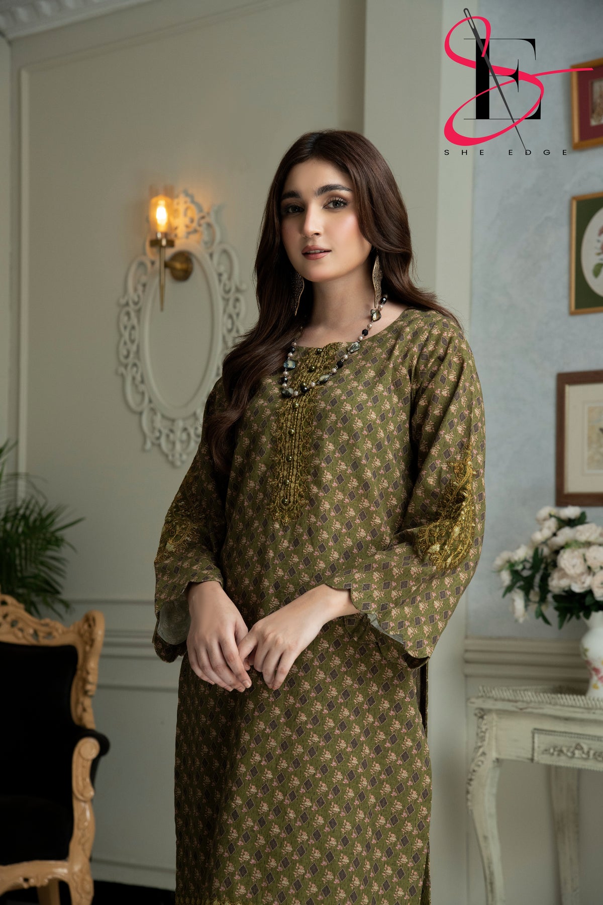 Two Piece Stitched Embroidered Suit -  Winters 2024