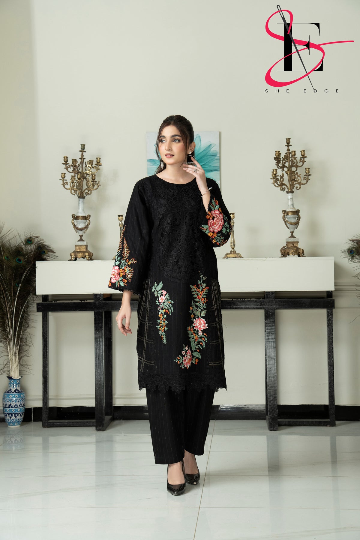 Two Piece Stitched Embroidered Suit -  Winters 2024