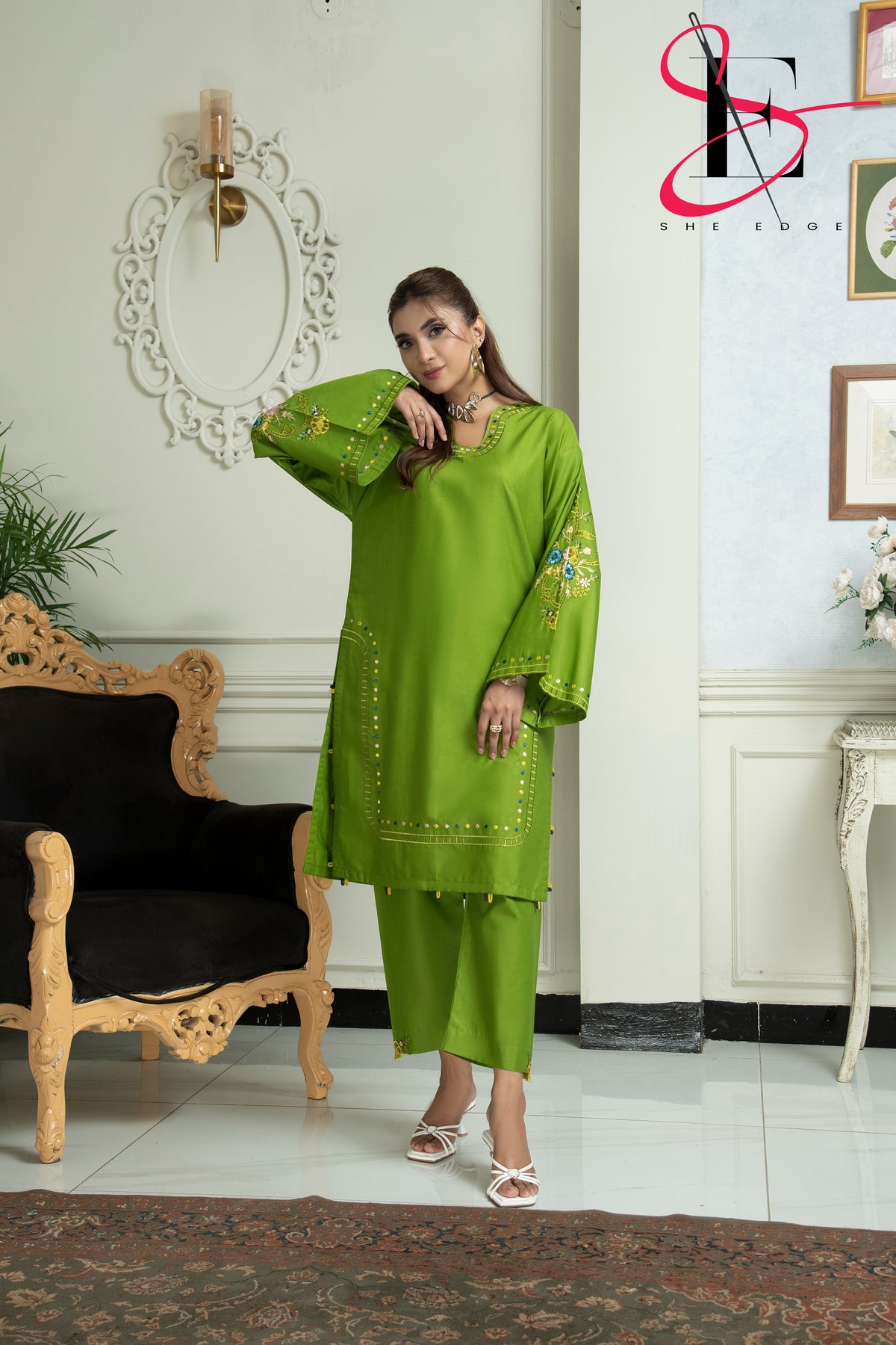 Two Piece Stitched Embroidered Suit -  Winters 2024