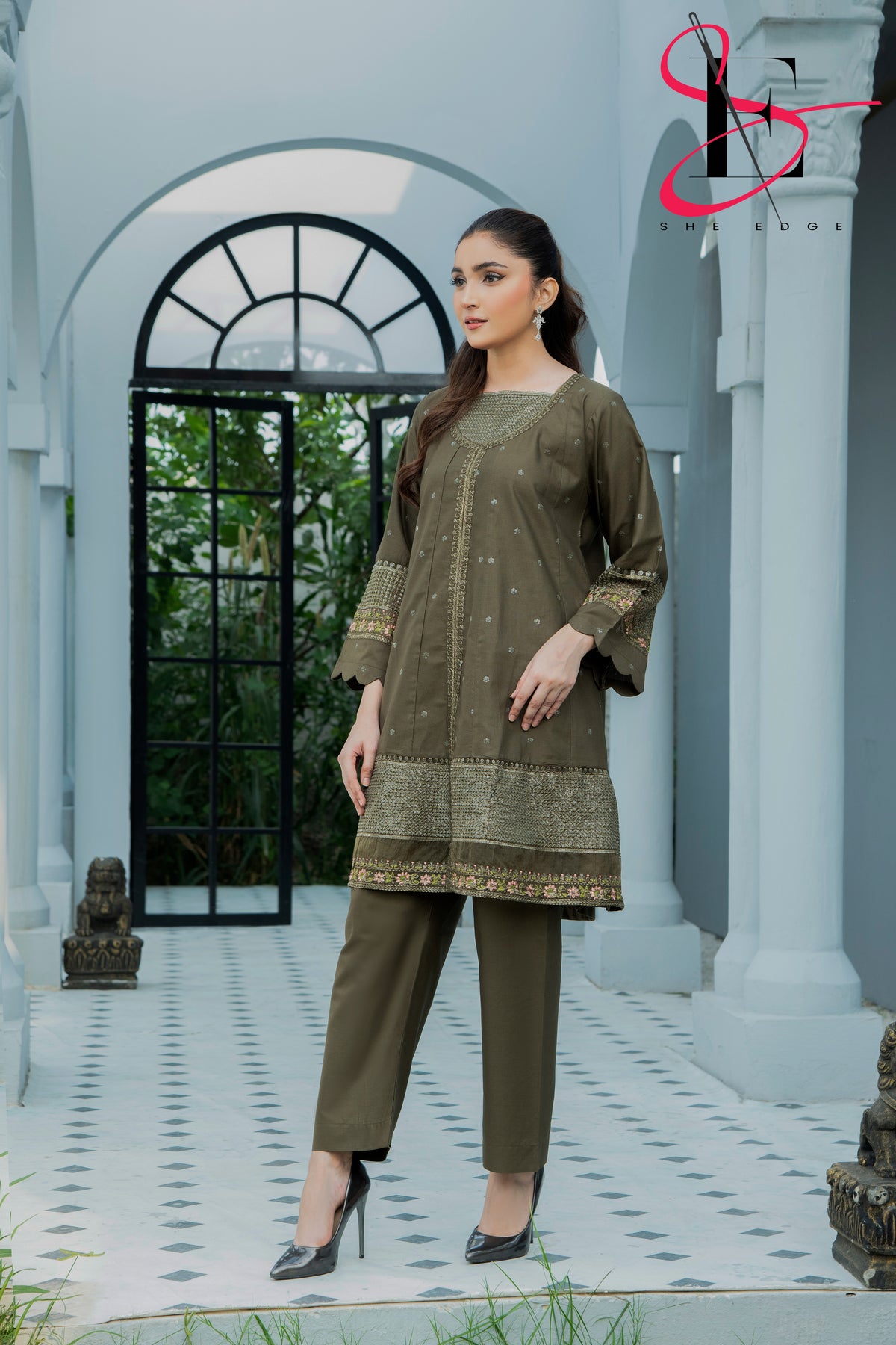 Two Piece Stitched Embroidered Suit -  Winters 2024