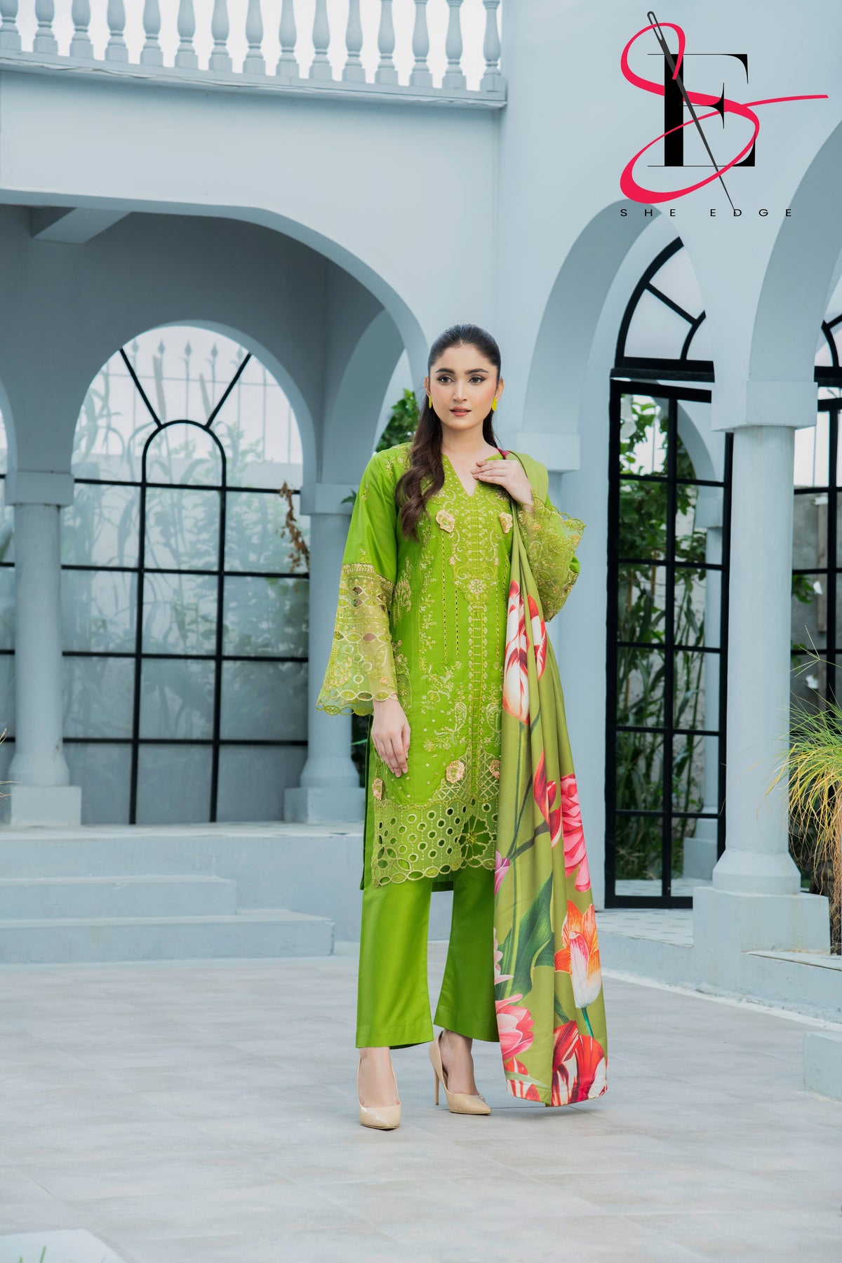 Three Piece Stitched Embroidered Suit - Winters 2024