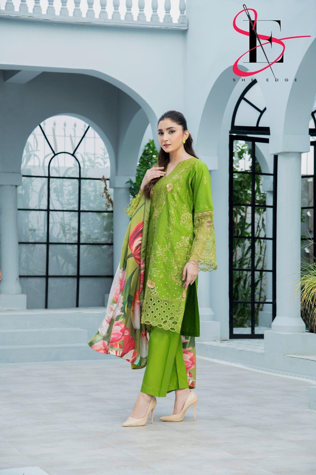 Three Piece Stitched Embroidered Suit - Winters 2024