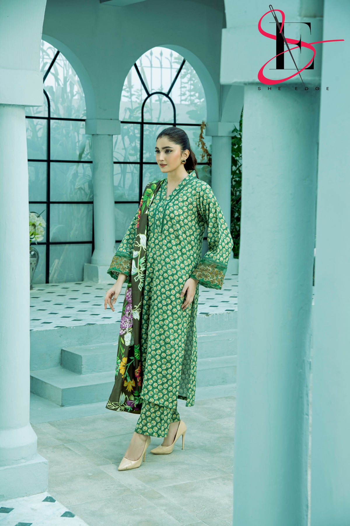 Three Piece Stitched Embroidered Suit - Winters 2024