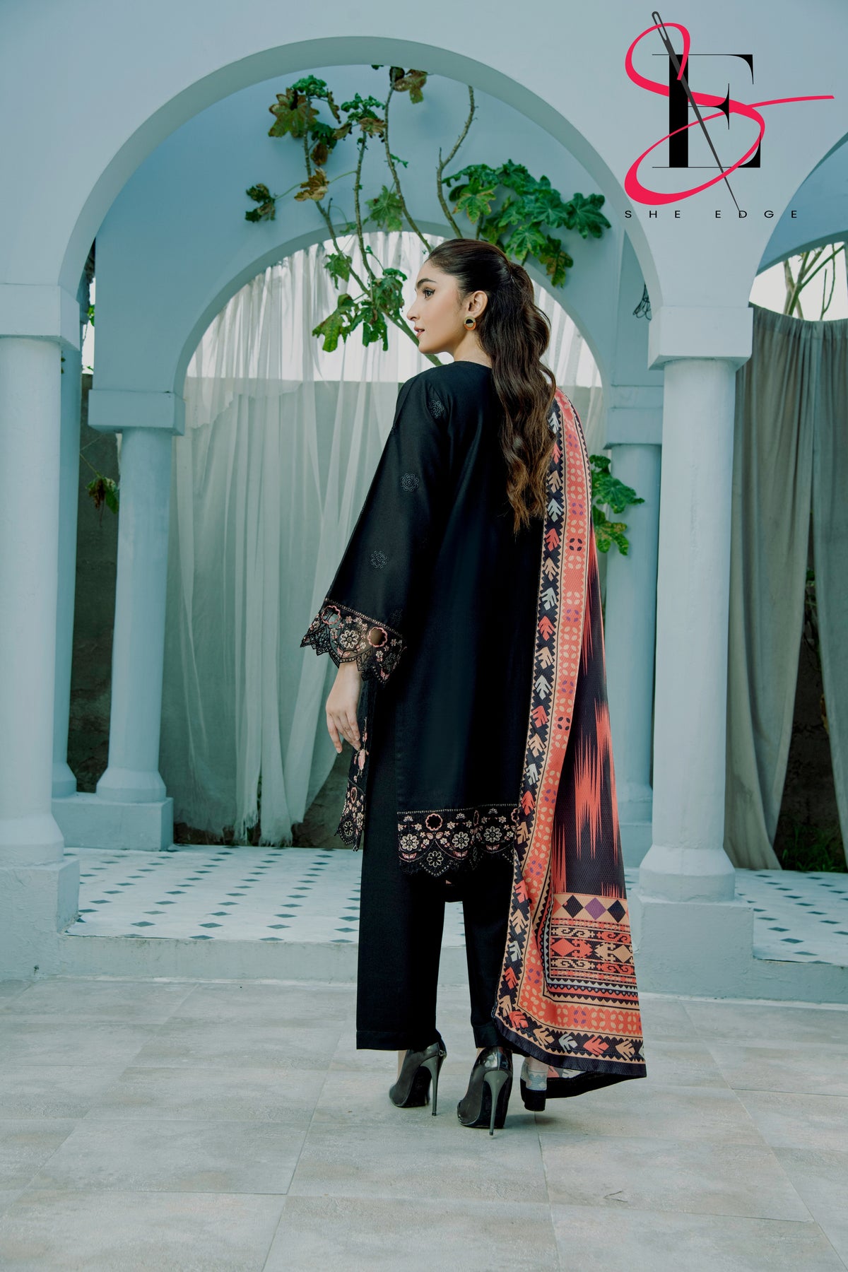 Three Piece Stitched Embroidered Suit - Winters 2024