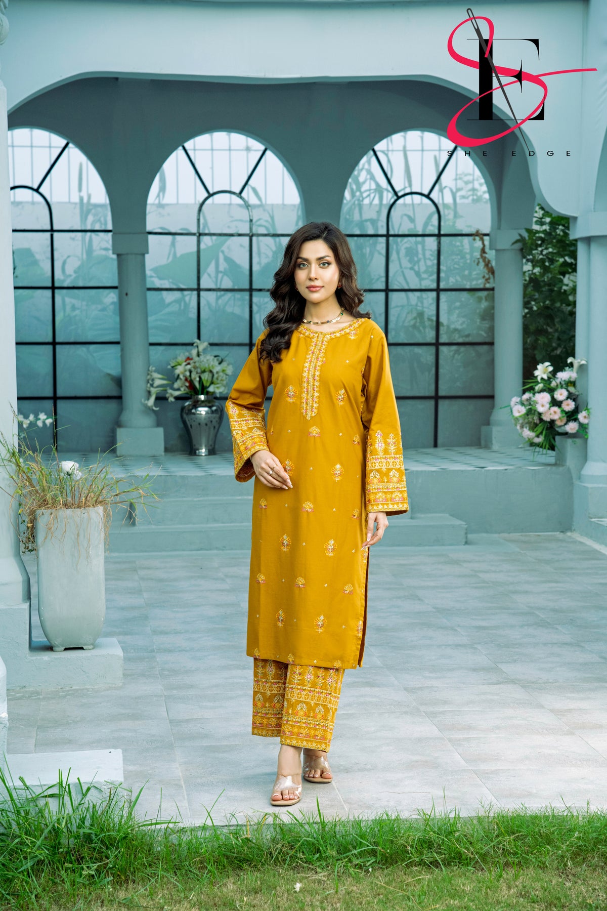 Two Piece Stitched Embroidered Suit -  Winters 2024