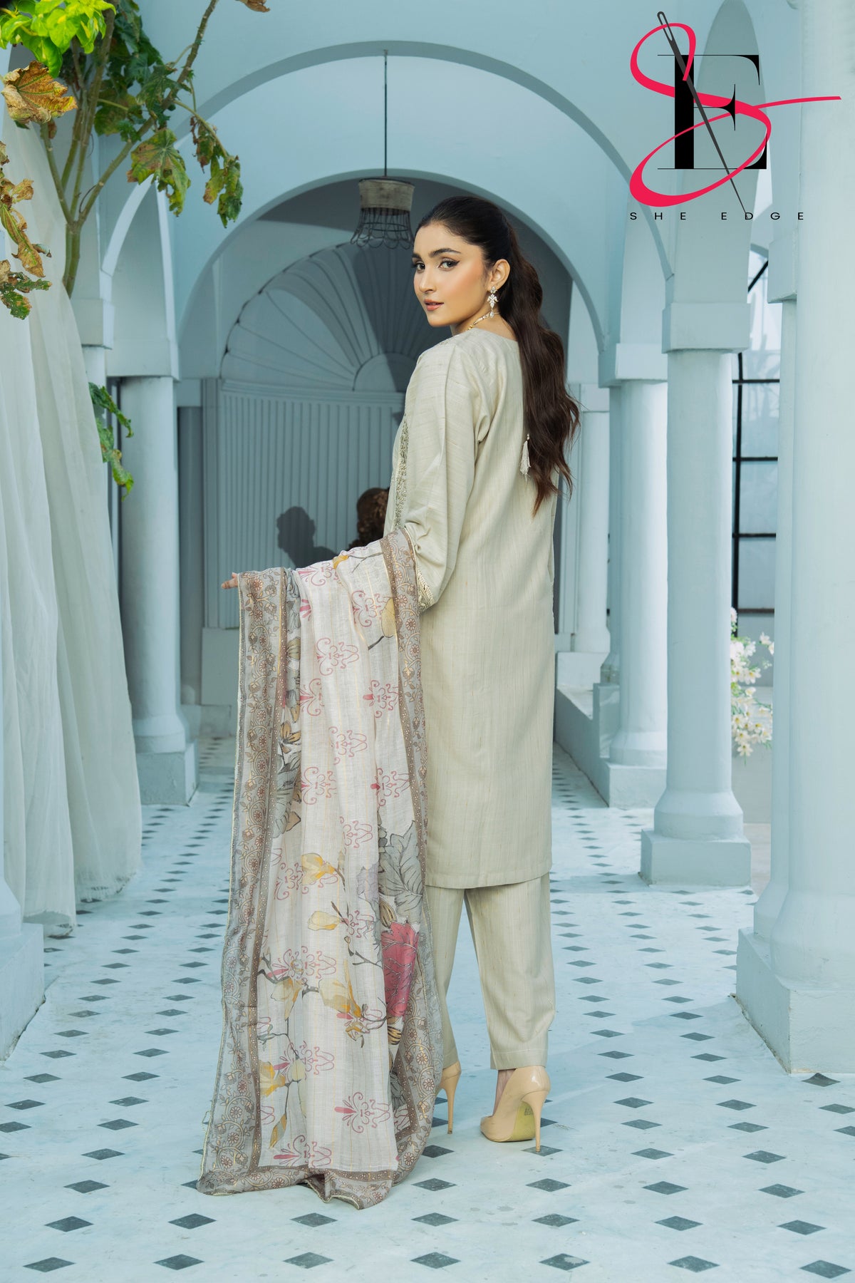 Three Piece Stitched Embroidered Suit - Winters 2024