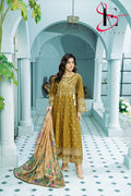 Three Piece Stitched Embroidered Suit - Winters 2024